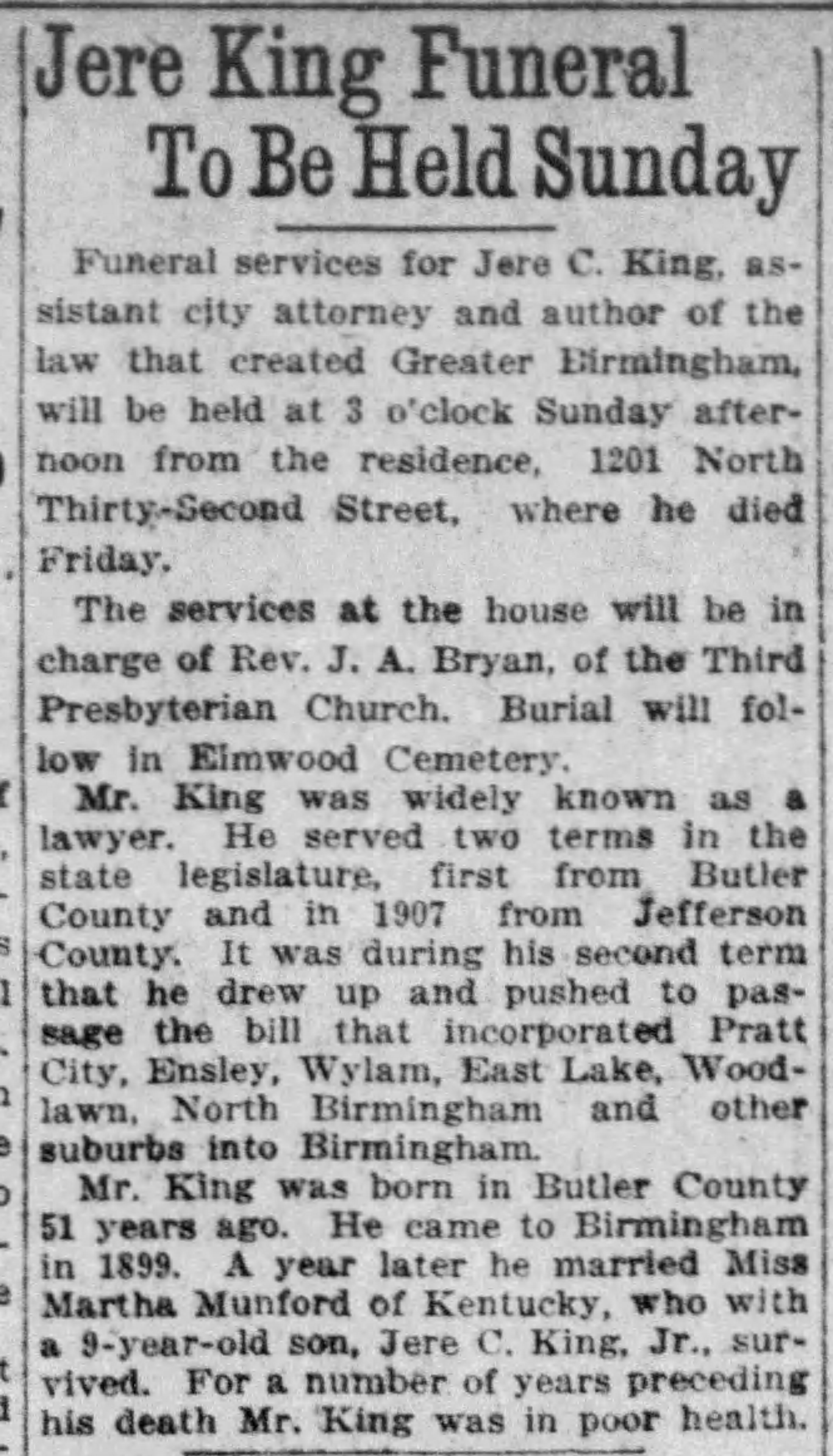 Jere C. King obituary